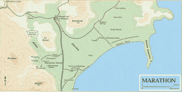 marathon map greece