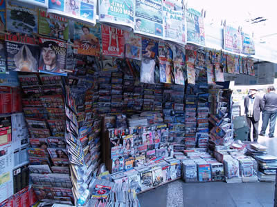 a periptero with a large selection