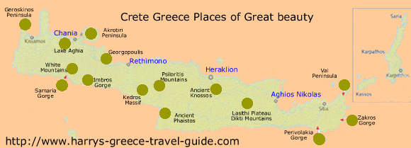 map of crete nature sites