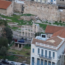 Hadrians Library Views of Athens from The Acropolis + Parthenon