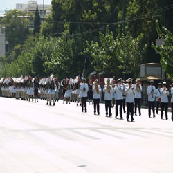 From the Presidential Guards Barracks to the Square entails a short march