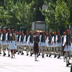 From the Presidential Guards Barracks to the Square entails a short march