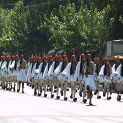 From the Presidential Guards Barracks to the Square entails a short march