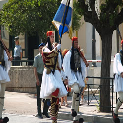 From the Presidential Guards Barracks to the Square entails a short march