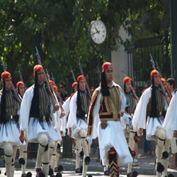 From the Presidential Guards Barracks to the Square entails a short march