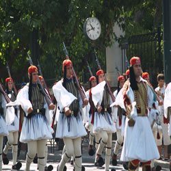 From the Presidential Guards Barracks to the Square entails a short march