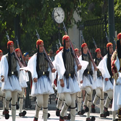 From the Presidential Guards Barracks to the Square entails a short march
