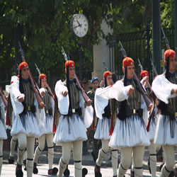 From the Presidential Guards Barracks to the Square entails a short march