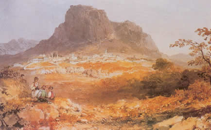 Acrocorinth watercolor 1820