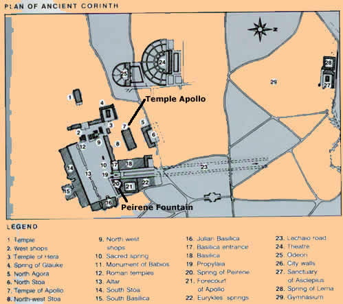plan of the ruins corinth