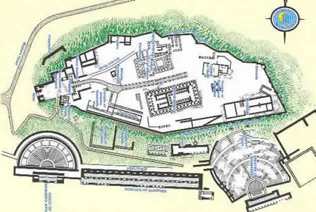 Map and Synopsis: Ancient Acropolis & Parthenon Athens Greece