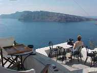 Harry's Greece Travel Guide weddings honeymoons and renewal of vows in cyclades islands santorini the ocean and volcano below