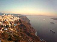 Harry's Greece Travel Guide weddings honeymoons and renewal of vows in cyclades islands santorini fira town the capital build on the cliff edge