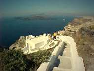 Harry's Greece Travel Guide weddings honeymoons and renewal of vows in cyclades islands santorini view from santa irene volcano in the background