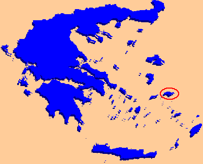 Location of Samos in the Greek Islands