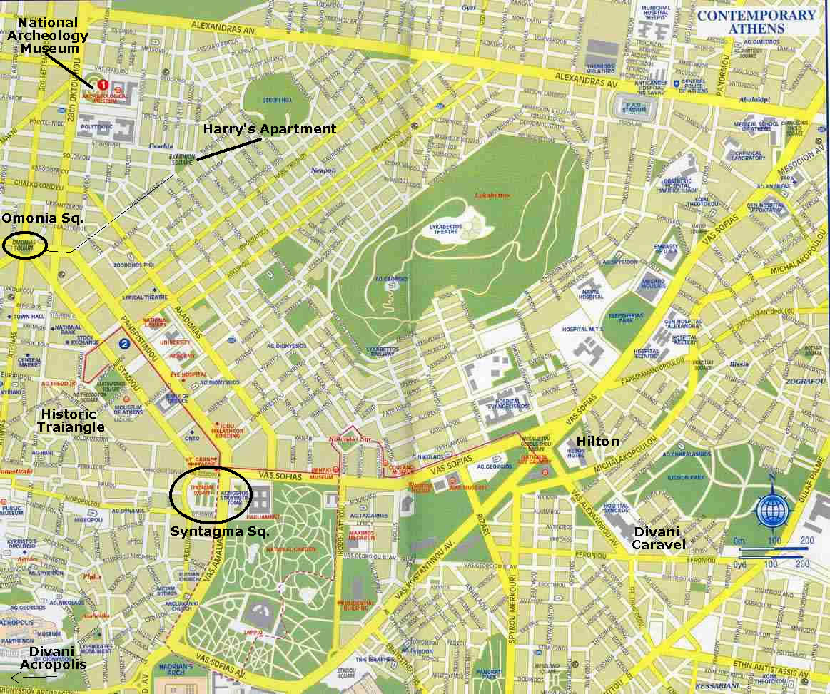 Harry's Apartment Location in Central Athens 