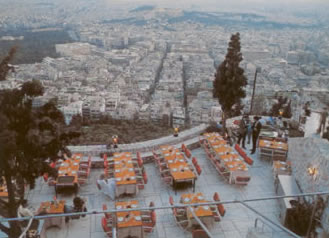 restaurant view mt. lykabettus