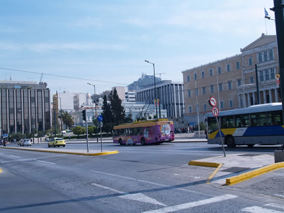 you can see Mt Lykavvitos from Syntagma Sq