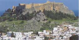 a different view of acropolis of Lindos Rhodes