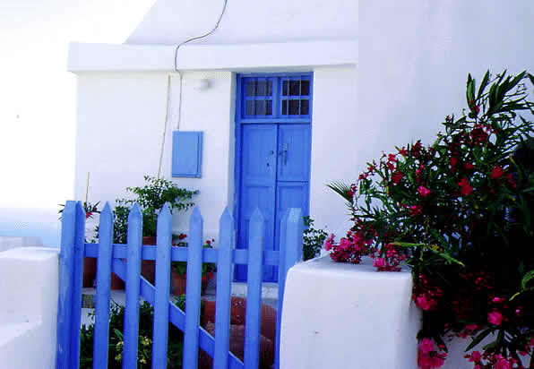a blue gate