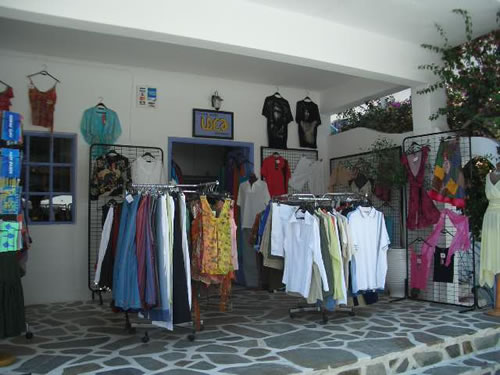 clothes display on main street to kastro