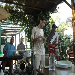 "zero-zero" band at beach bar