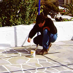 pay no attentin to the man painting the flagstones Dorothy