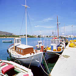 fishing boats on Milos