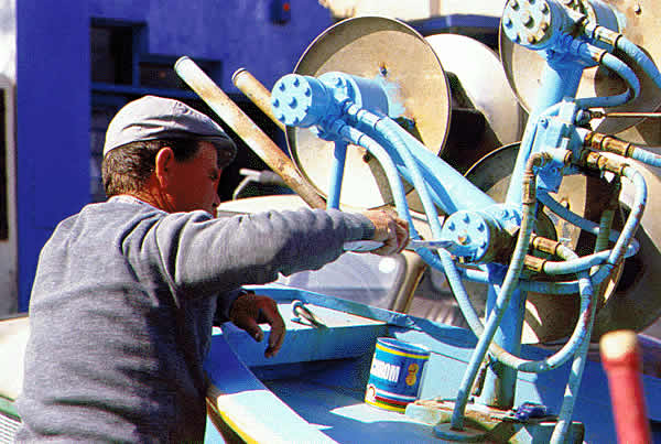 a fisherman mucking about
