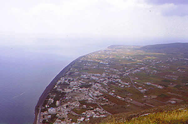 the flat of the island and village from the mountain heights