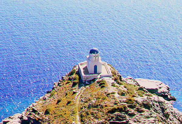 church on hill overlooking sea