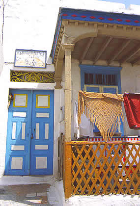 a nice blue and white painted door