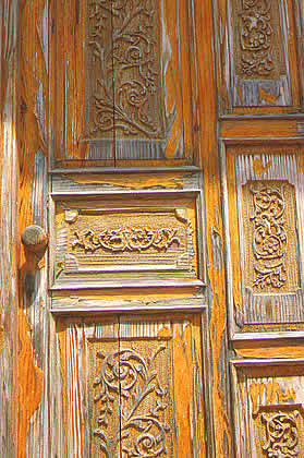 a nice carved wooden door