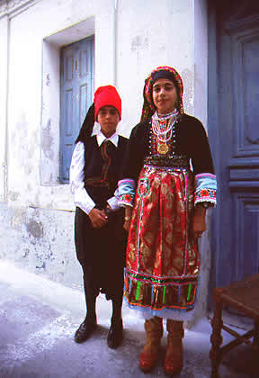 female villagers in traditional costumes