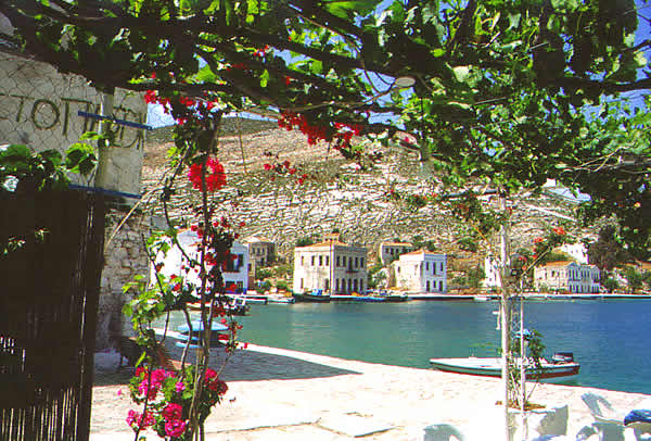 a view of the piort and fishing boats at rest