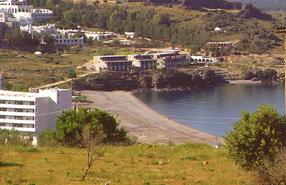 less attractive gray sand beach