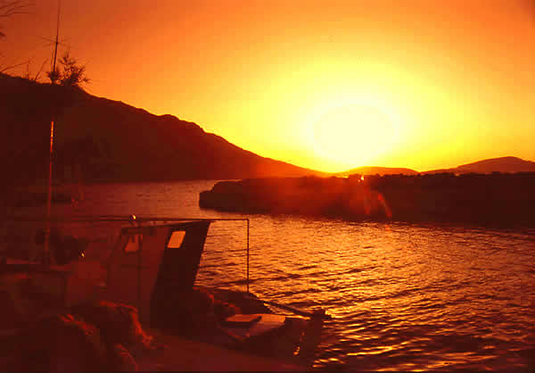 sunset over sea