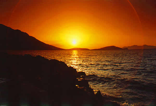 sunset over sea