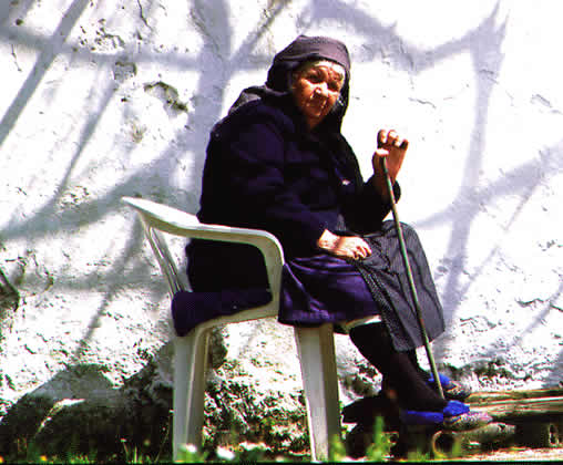 an elderly island resident female