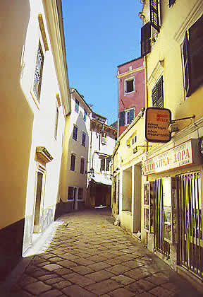 corfu town streets
