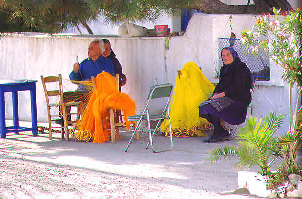 mending the fishing nets