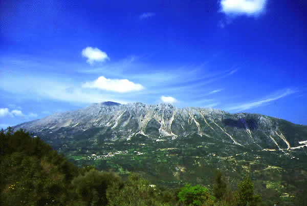 mountain with clouds