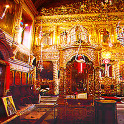 the interior of a greek orthodox church