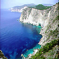 a spectacular view of the shore and cliffs