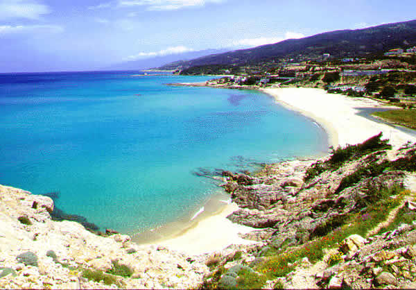 a beach with sand