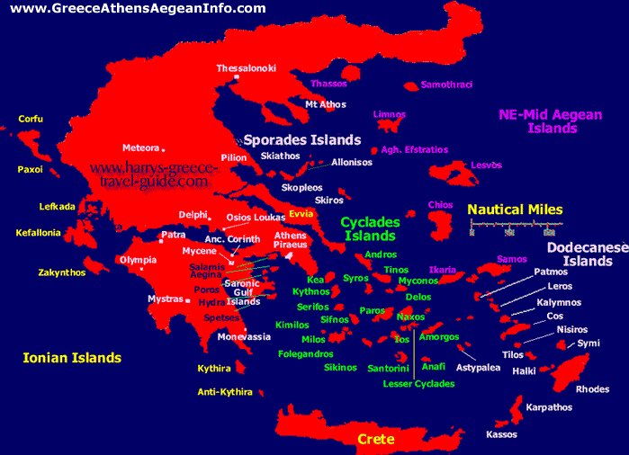 the greek islands map
