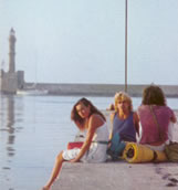 a honey waitng on the slow ferry from rhodes